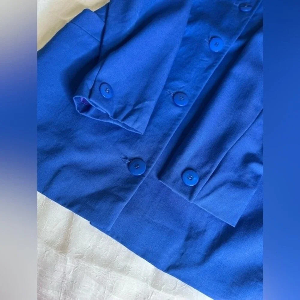 Vintage CHRISTIAN DIOR the Suit Women’s Royal Blue Size 10 100% Wool